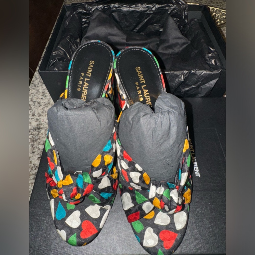 Saint laurent Heart knot Bianca mules
